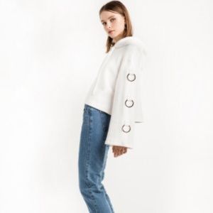 Pixie Market white ring hoodie sweatshirt